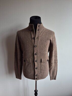 New Stenstroms Men's Brown 100% Merino Wool Cardigan Sweater Size M